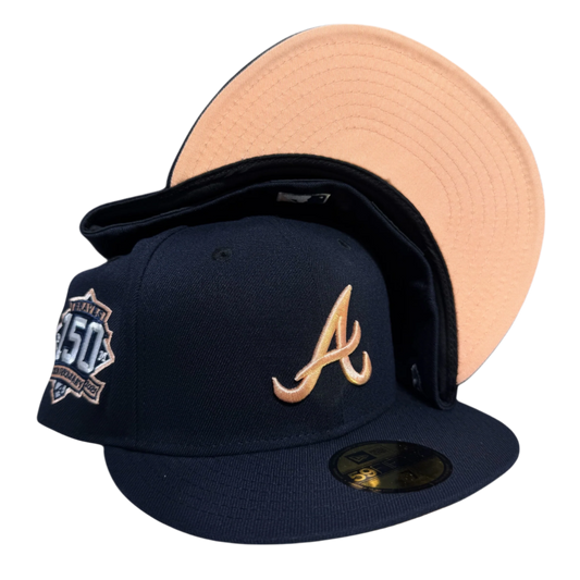 Atlanta Braves 150th Anniversary Peach New Era Fitted Cap