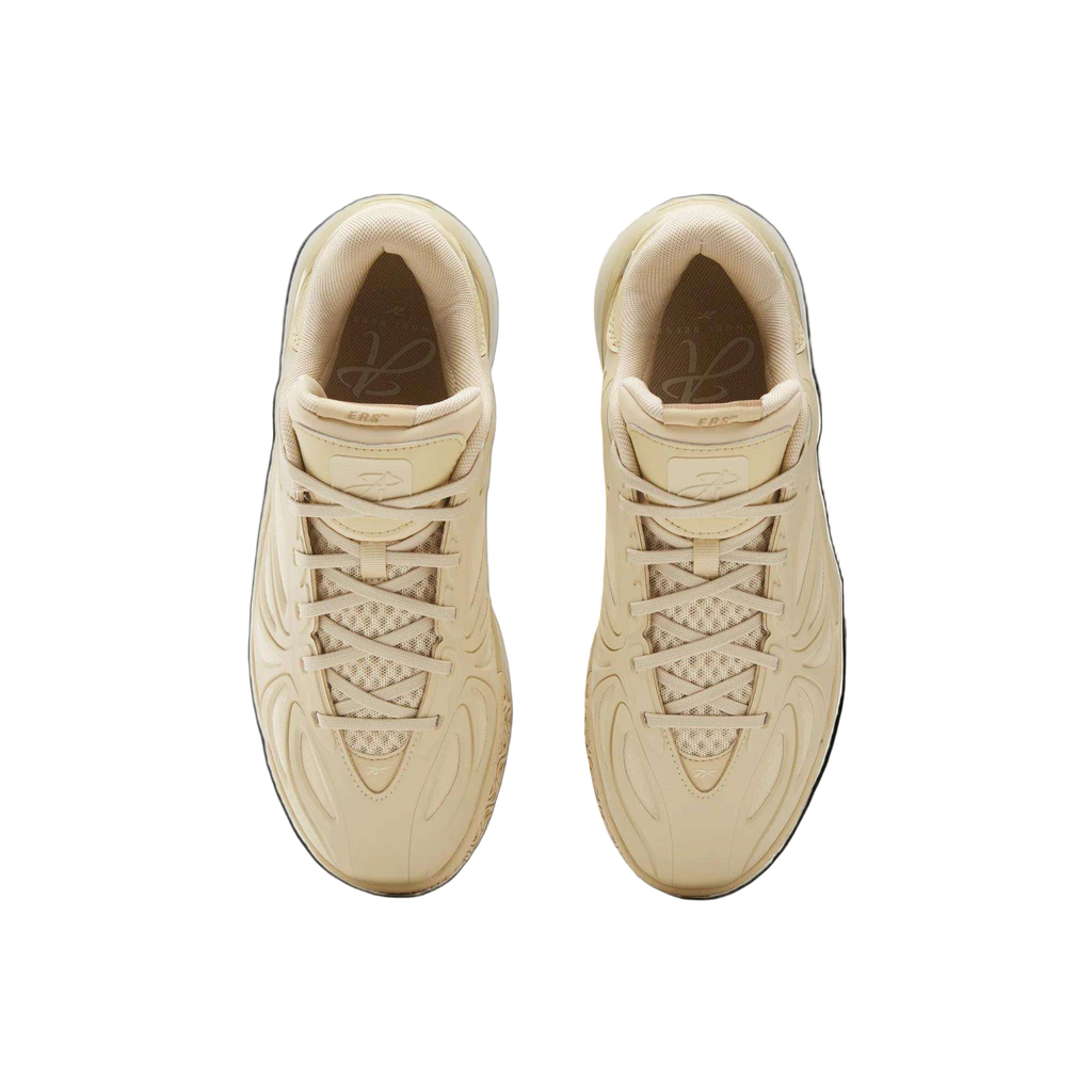 Top view of beige sneakers, new balance, asics, footwear, sneakers, fitted caps, hats