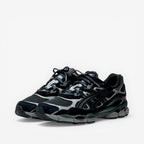 ASICS black and grey sneakers, mesh and suede, stylish footwear for men