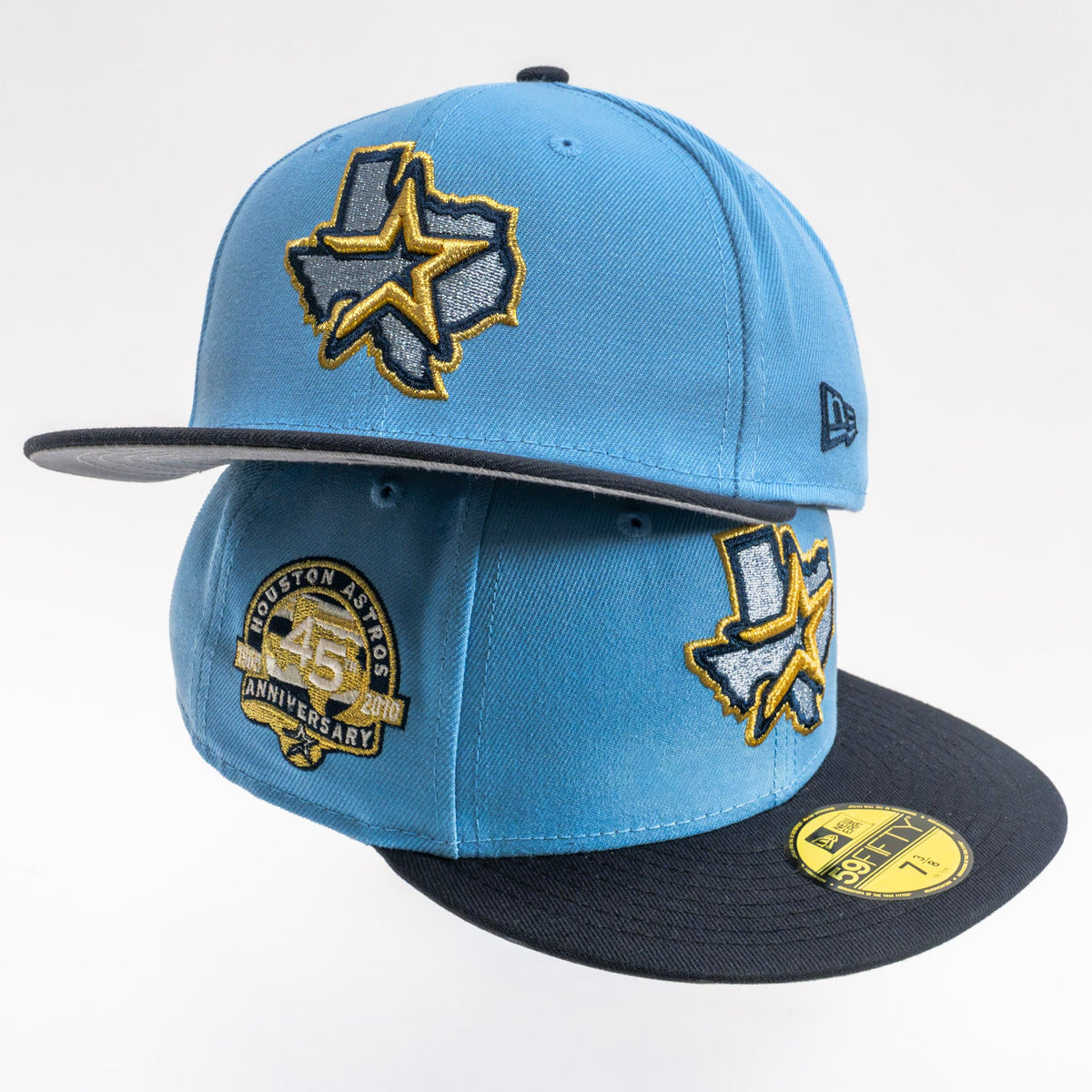 Houston Astros 45th Anniversary New Era 59FIFTY Fitted Hat – Blue / Grey UV