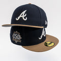 Atlanta Braves 150th Anniversary New Era 59FIFTY Fitted Hat – Blue Khaki / Grey UV