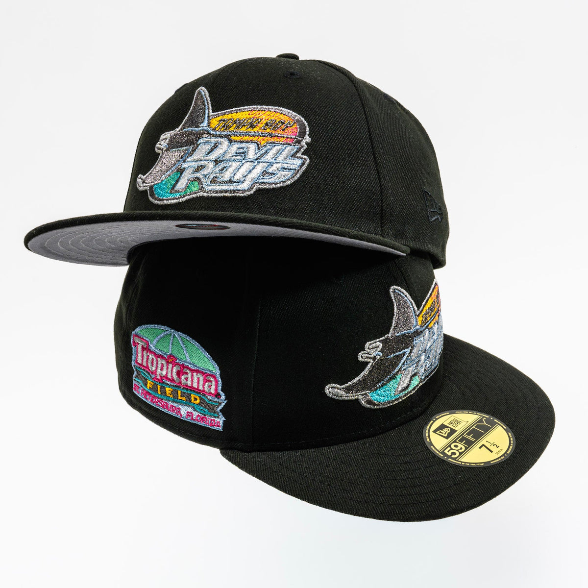 Tampa Bay Devil Rays “Tropicana Field” New Era 59FIFTY Fitted Hat – Black / Grey UV