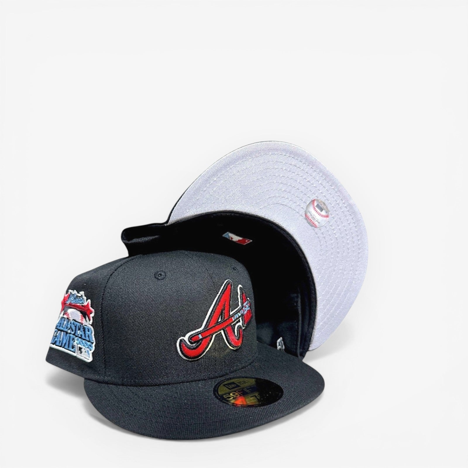 Black New Era fitted cap with Atlanta team logo and All Star Game patch, hats, fitted caps