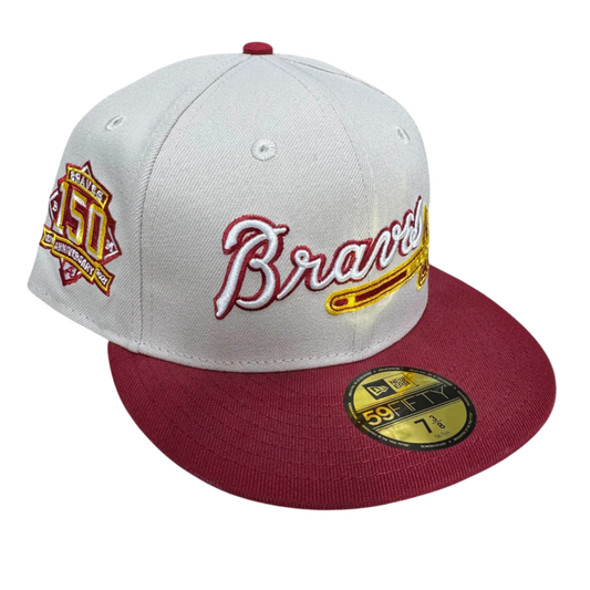 Atlanta Braves Stone 150th Anniversary New Era Fitted Cap