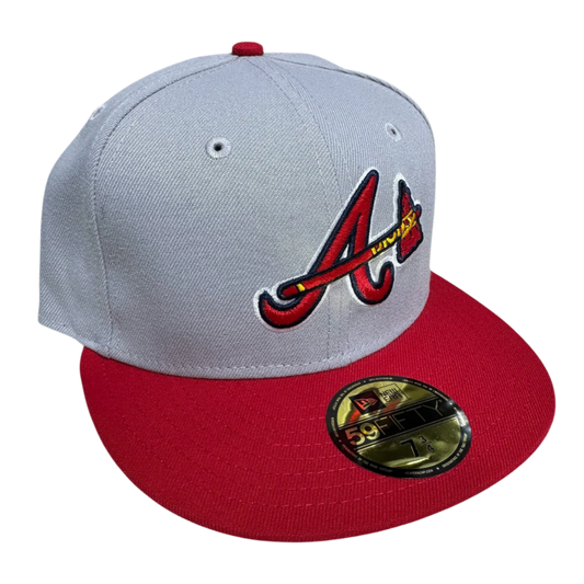 Atlanta Braves Grey/Scarlet New Era Fitted Cap