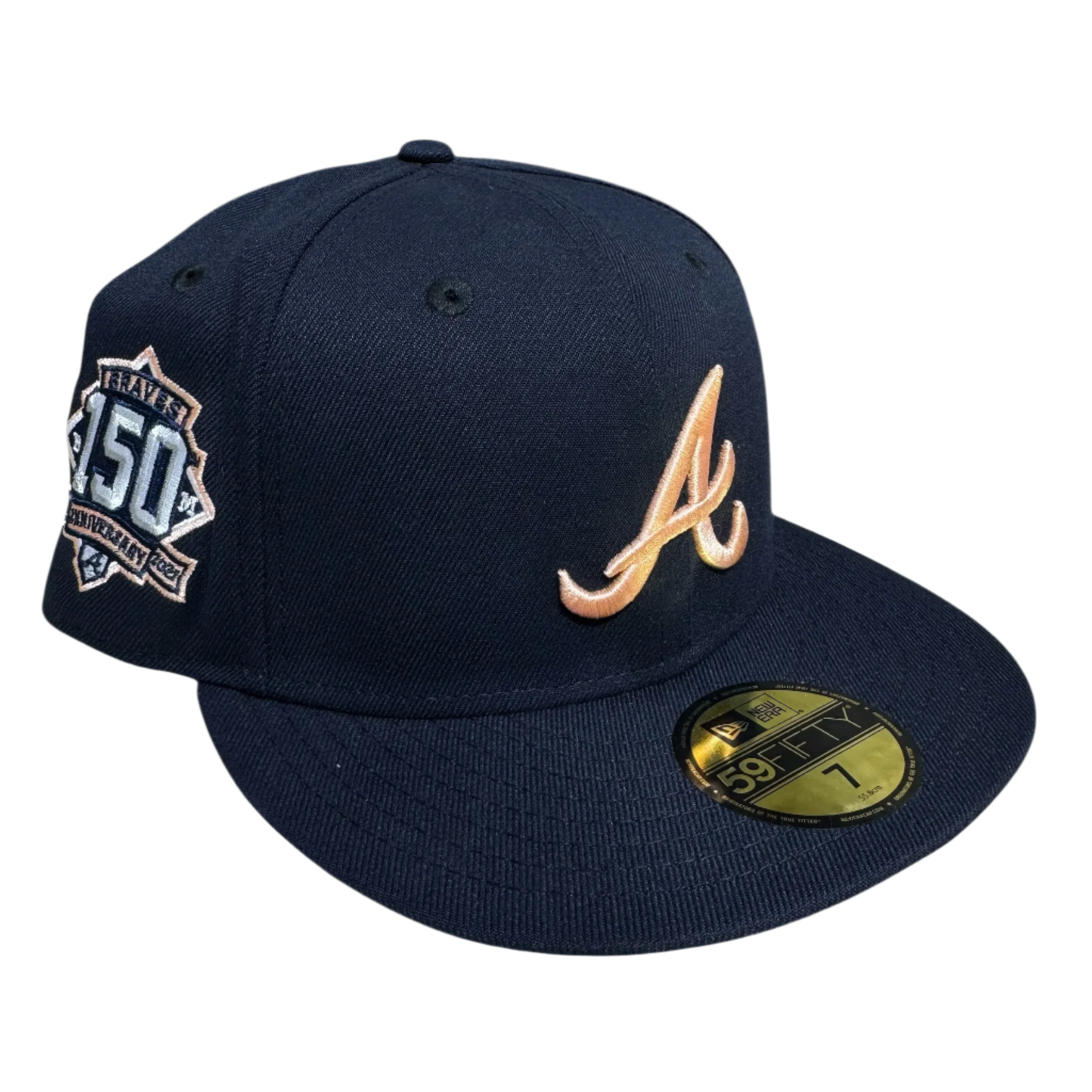 New Era fitted cap with Atlanta logo and 150th anniversary patch, hats, fitted caps