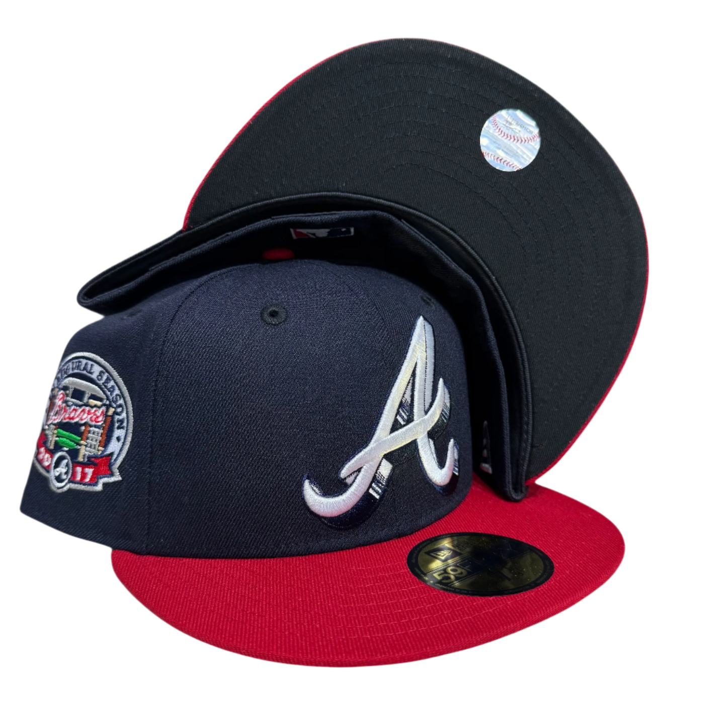 Atlanta Braves Inaugural Season Navy/Red New Era Fitted Cap