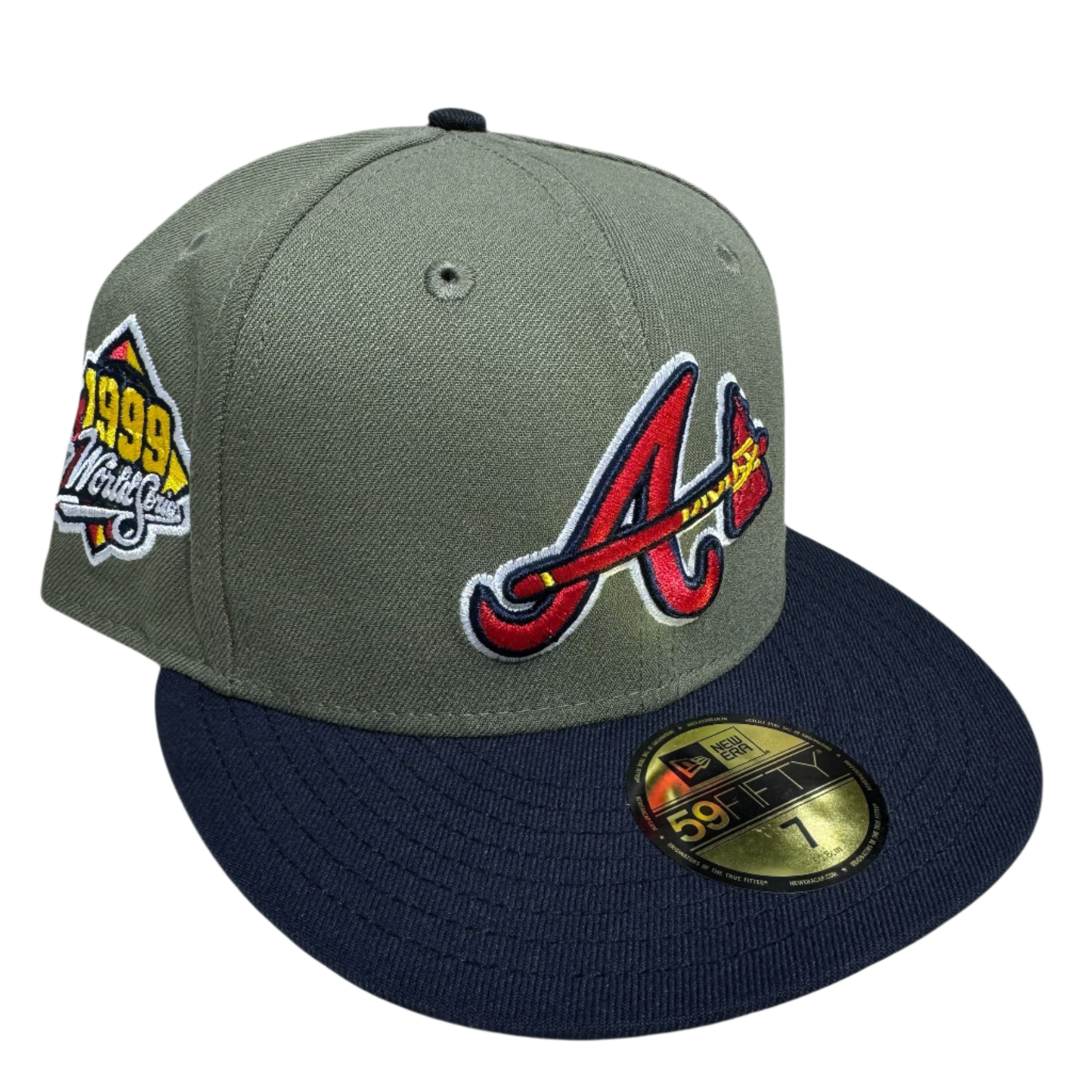 New Era fitted cap, 1999 World Series patch, embroidered A logo, hats, fitted caps