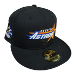 Houston Astros black fitted cap, New Era 59FIFTY, side patch, baseball hats