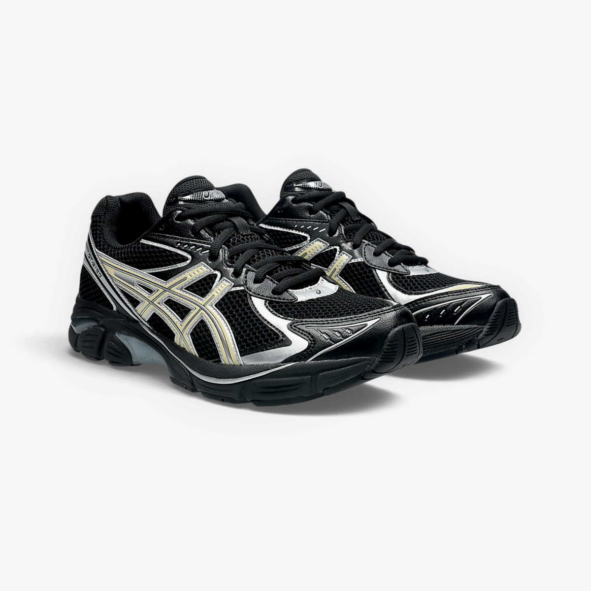METRO ASICS GT-2160 sneakers in black with beeswax yellow accents, featuring mesh panels and GEL cushioning.