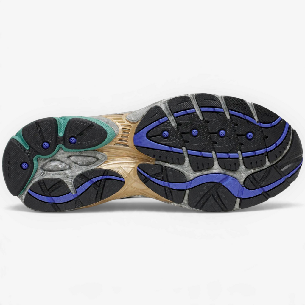 METRO Saucony Daikanyama ProGrid Omni 9 sneaker outsole featuring a multi-colored rubber tread pattern
