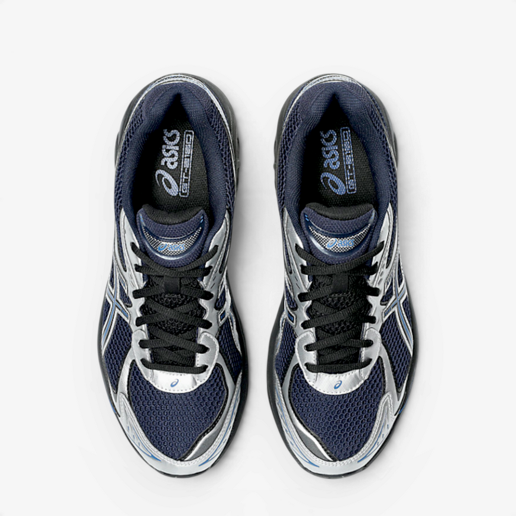 METRO ASICS GT-2160 sneakers in midnight blue and black with silver accents and a technical mesh design