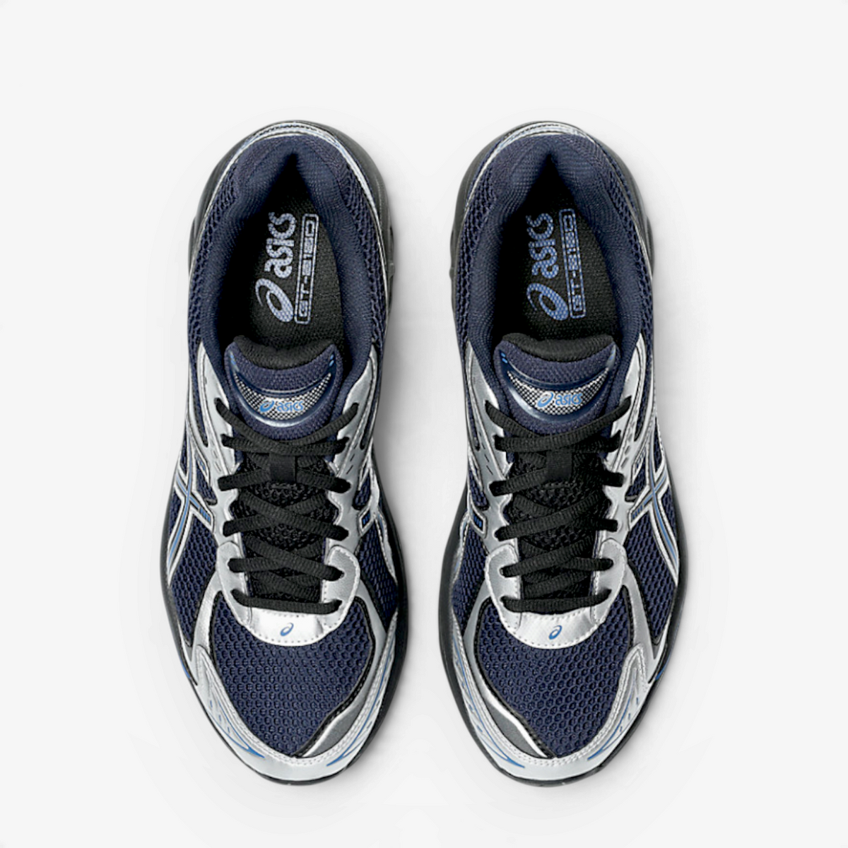 METRO ASICS GT-2160 sneakers in midnight blue and black with silver accents and a technical mesh design