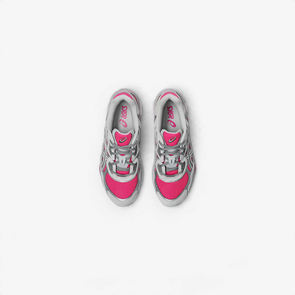 METRO ASICS GEL-NYC sneakers in Pink Glo and Concrete with a layered runner design and mesh detailing