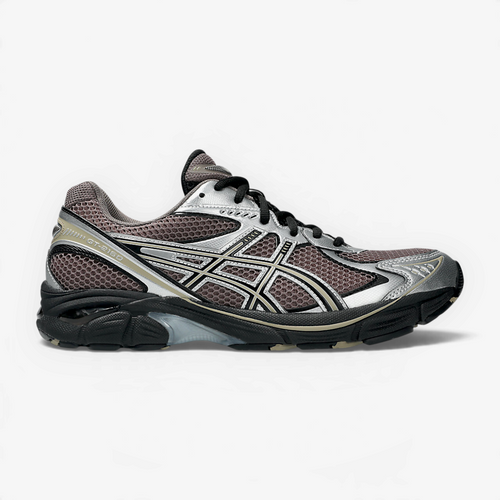 METRO ASICS GT-2160 sneaker in cocoa powder and black with mesh upper, metallic accents, and GEL cushioning.