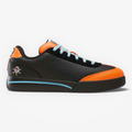 METRO Reebok x ICECREAM Board Flip low-cut skate sneakers in black suede with orange and blue accents.
