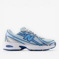new balance blue and white sneaker with mesh upper and ABZORB sole, athletic footwear