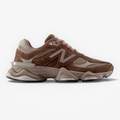 New Balance brown suede sneaker with chunky sole, lifestyle footwear product photo
