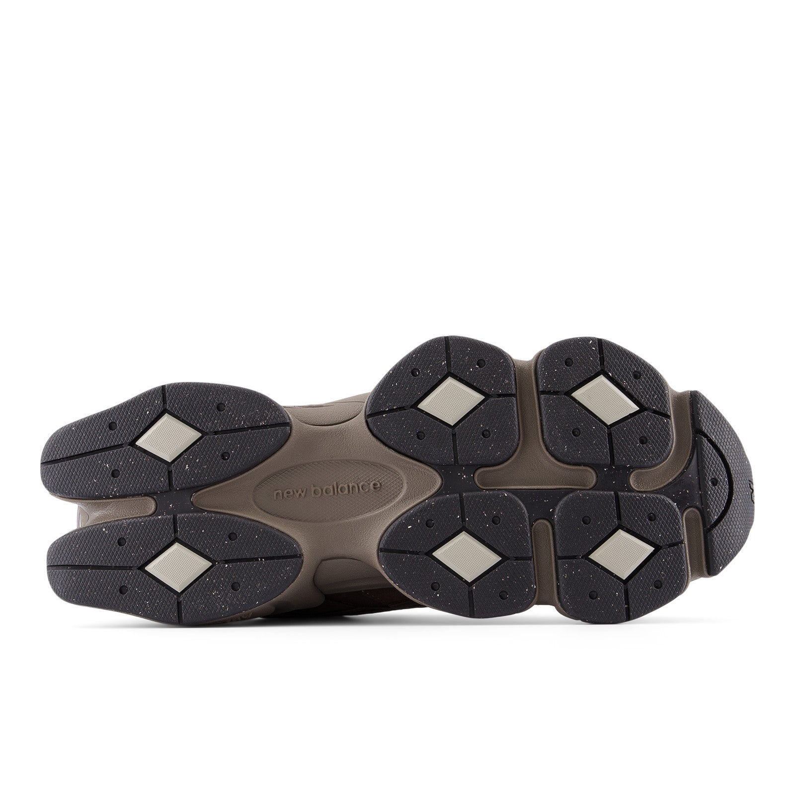 new balance sneaker sole with textured black and grey outsole, footwear detail