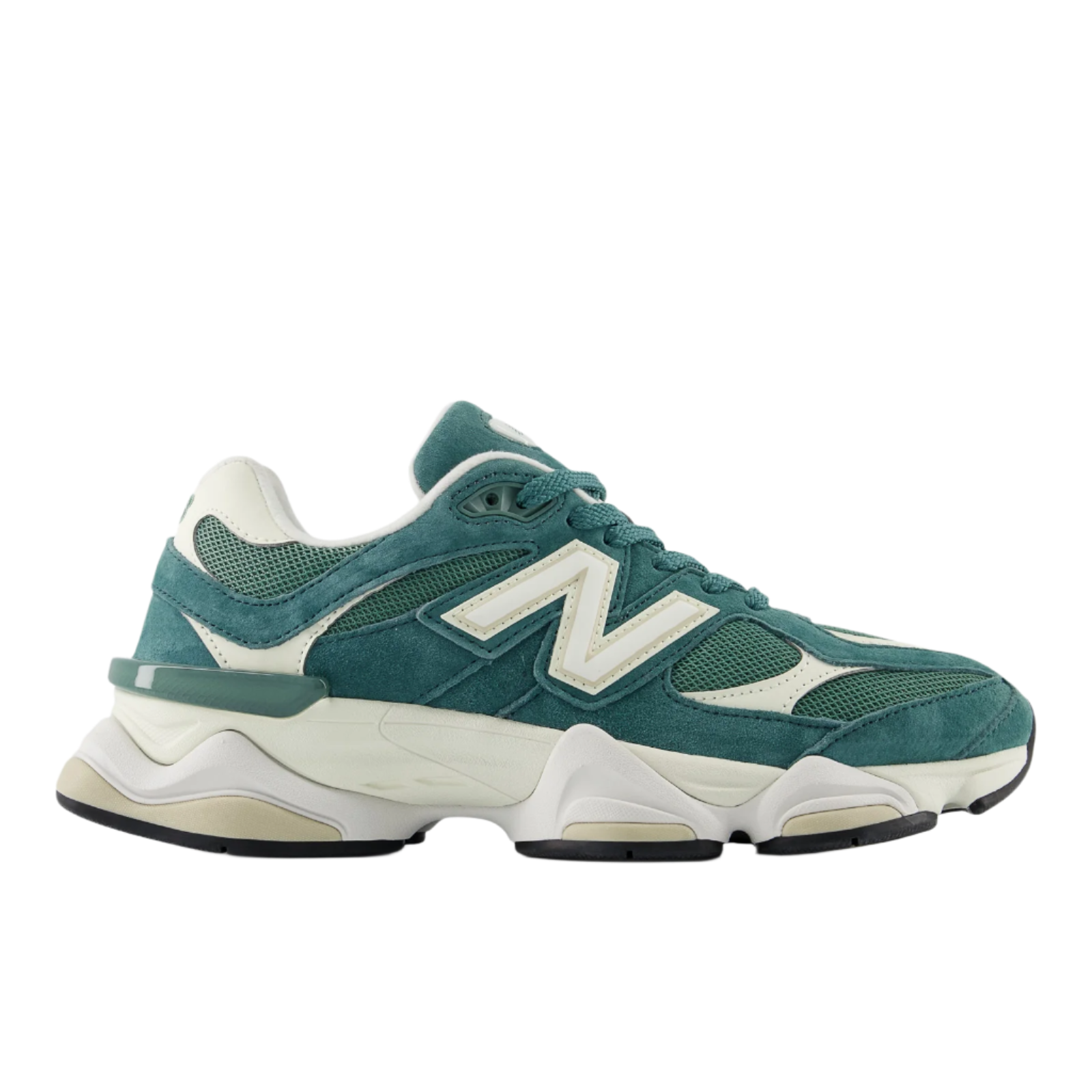 Teal New Balance sneaker with white sole and mesh panels, stylish athletic footwear