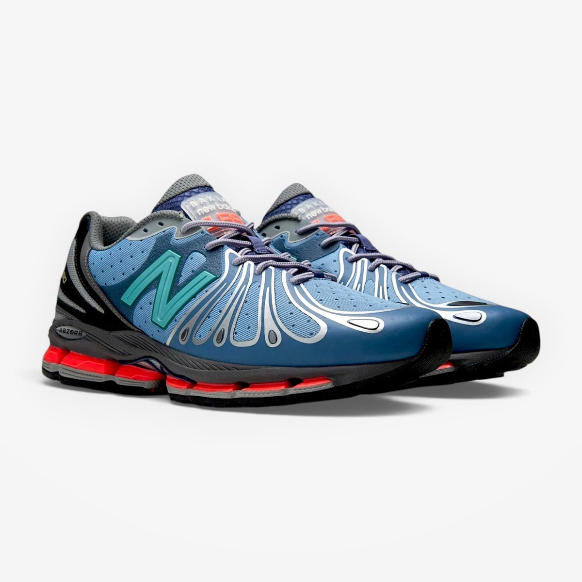 METRO Action Bronson x New Balance 1890 Medusa Azul sneakers featuring blue mesh, suede, and vibrant red accents.