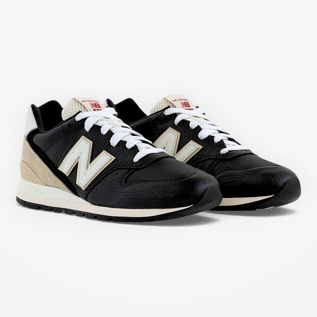 METRO Aimé Leon Dore x New Balance 996 sneakers in black leather and suede with white accents and ENCAP midsole