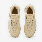 METRO Angel Reese 1 beige basketball shoes with engineered mesh upper and lace-up closure.