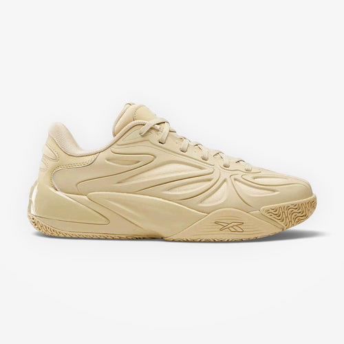 METRO Angel Reese 1 basketball shoes in a neutral beige colorway with an engineered mesh upper and rubber outsole.