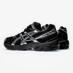 METRO ASICS GEL-1130 black and pure silver mesh and synthetic leather running shoes with GEL cushioning.