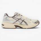 METRO ASICS GEL-1130 cream and cocoa powder mesh and leather running shoes with GEL cushioning.