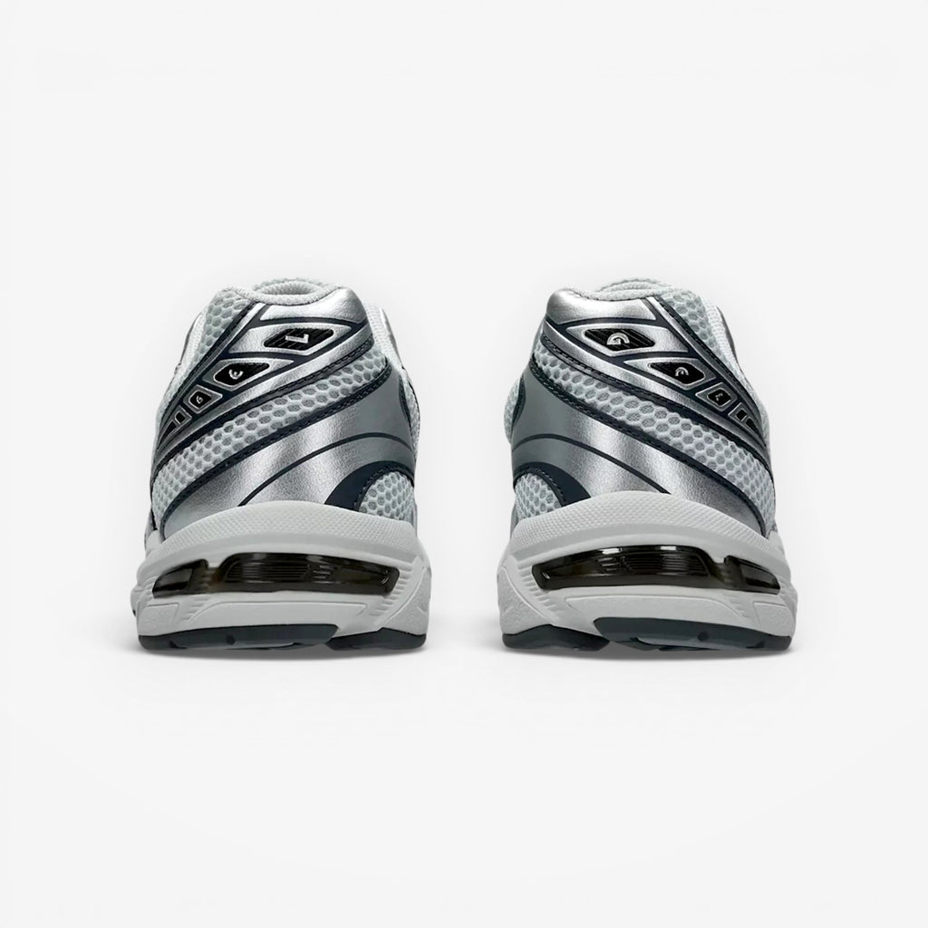 METRO ASICS GEL-1130 sneakers in Glacier Grey and Pure Silver with mesh and synthetic leather overlays.