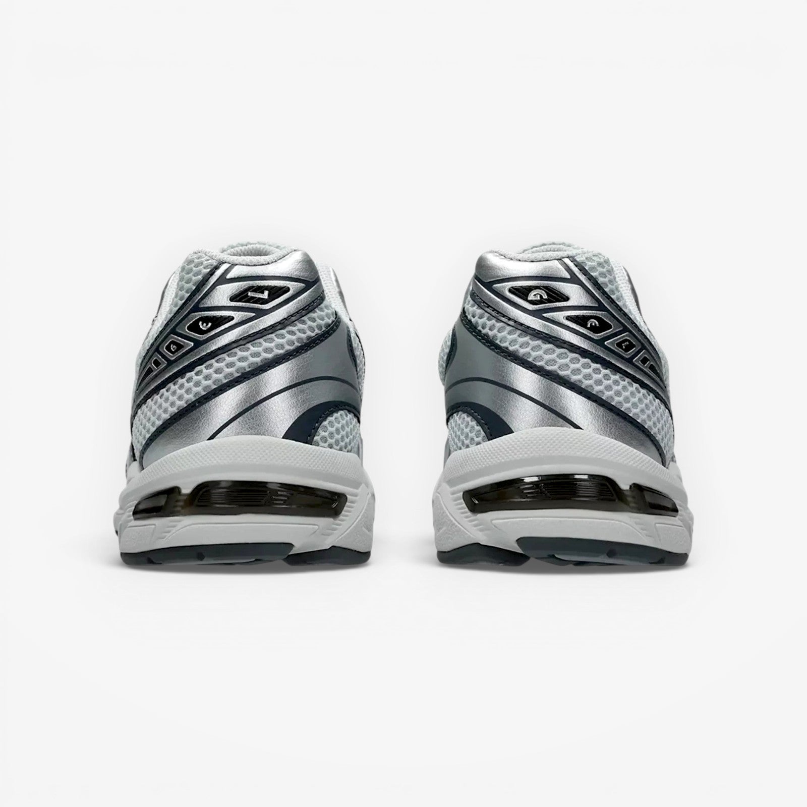 METRO ASICS GEL-1130 sneakers in Glacier Grey and Pure Silver with mesh and synthetic leather overlays.