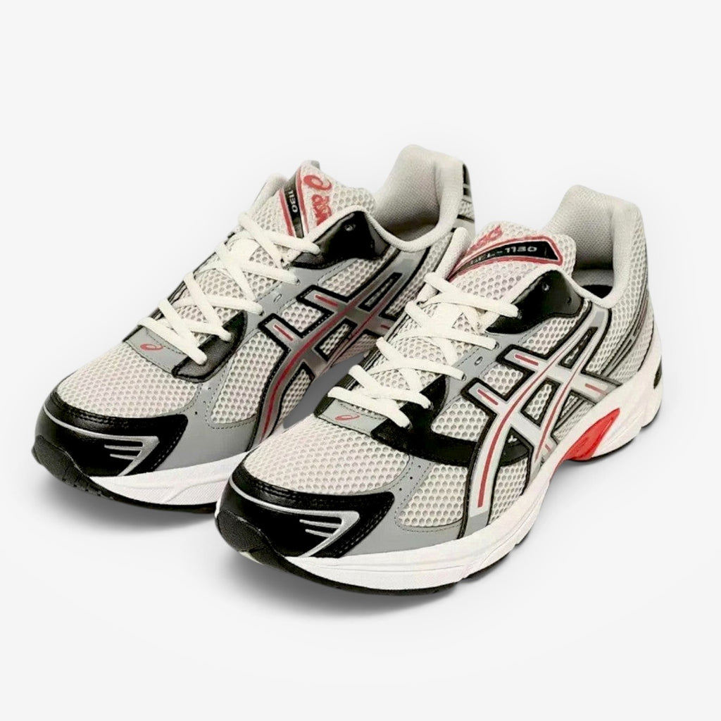METRO ASICS GEL-1130 sneakers in smoke grey and pure silver with breathable mesh and synthetic overlays.