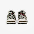METRO ASICS GEL-1130 sneakers in smoke grey and pure silver, showing the rear view with GEL heel cushioning.