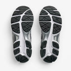 METRO ASICS GEL-NYC sneaker outsoles in white and midnight blue with durable rubber traction and GEL cushioning.