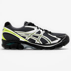 METRO ASICS GT-2160 black and lime zest mesh running shoes with silver accents and GEL cushioning.