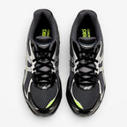 METRO ASICS GT-2160 black and lime zest mesh running shoes with synthetic overlays and GEL cushioning.