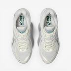 METRO ASICS GT-2160 cream and jasper green mesh and synthetic overlay running shoes with GEL cushioning.
