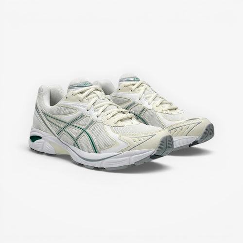 METRO ASICS GT-2160 cream and jasper green mesh and synthetic overlay running shoes with GEL™ cushioning.