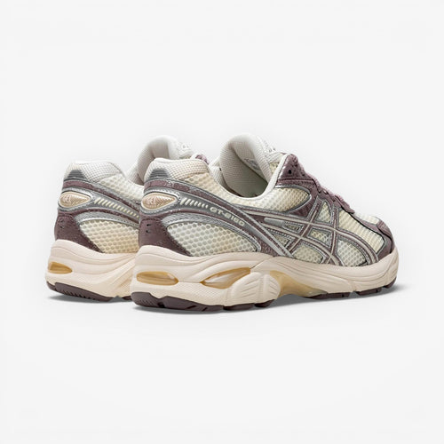 METRO ASICS GT-2160 cream and mauve grey mesh and synthetic overlay running shoes with GEL cushioning.