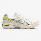 METRO ASICS GT-2160 “Paris” cream mesh and synthetic running shoes with safety yellow accents and GEL cushioning.