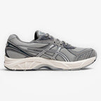 METRO ASICS GT-2160 running shoes in Oyster Grey and Carbon. Breathable mesh upper with synthetic overlays and GEL™ cushioning.