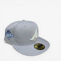 METRO Atlanta Braves 1995 World Series fitted hat in grey with light blue UV underbrim and embroidered logo.