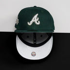 METRO Atlanta Braves green fitted hat with white "A" logo and grey UV underbrim. Features Okefenokee themed side patch.