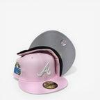 METRO Atlanta Braves 2000 All-Star Game New Era 59FIFTY fitted hat in pink with grey underbrim and embroidered 'A' logo.
