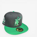 METRO Florida Marlins black and green fitted baseball cap with embroidered 'F' logo and green underbrim.