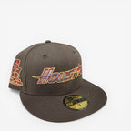 METRO Houston Astros 35th Anniversary fitted hat in brown with red UV underbrim and commemorative side patch.