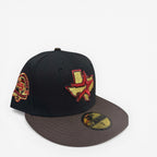 METRO Houston Astros 45th Anniversary fitted hat in black with brown brim and embroidered Texas logo with star.