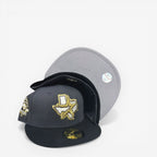METRO Houston Astros 45th Anniversary black fitted hat with gold star logo and grey UV underbrim. Features commemorative side patch.