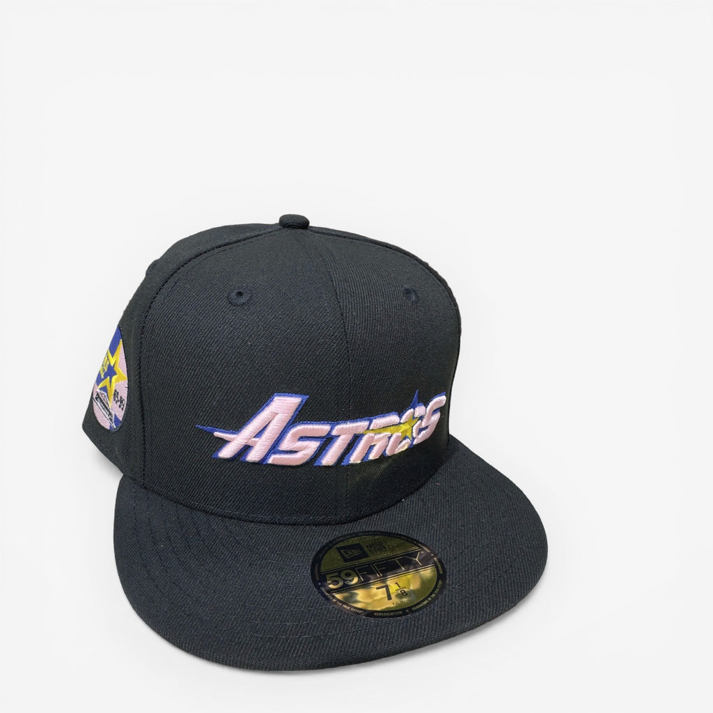 METRO Houston Astros 35th Anniversary black fitted hat with pink UV underbrim and embroidered logo.